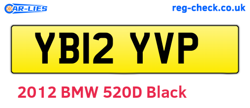 YB12YVP are the vehicle registration plates.
