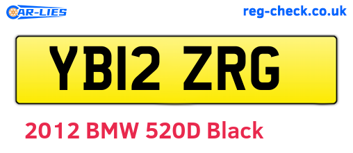 YB12ZRG are the vehicle registration plates.