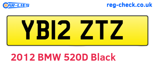 YB12ZTZ are the vehicle registration plates.
