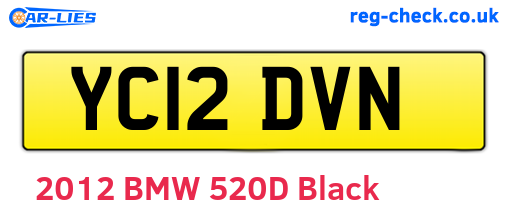 YC12DVN are the vehicle registration plates.