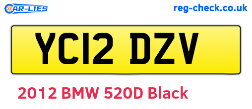 YC12DZV are the vehicle registration plates.