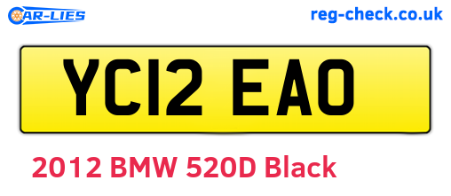 YC12EAO are the vehicle registration plates.