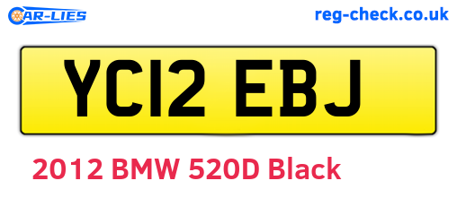 YC12EBJ are the vehicle registration plates.