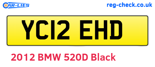 YC12EHD are the vehicle registration plates.