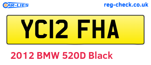 YC12FHA are the vehicle registration plates.