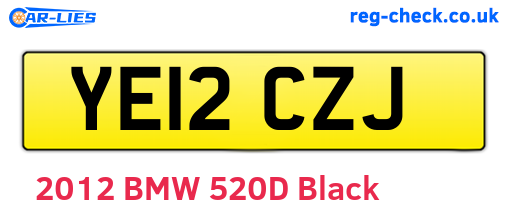 YE12CZJ are the vehicle registration plates.