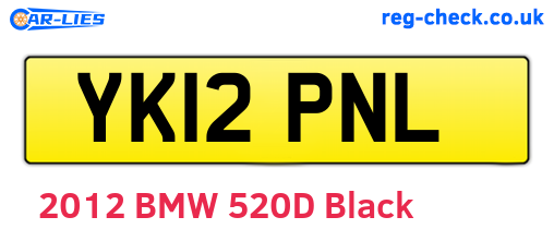 YK12PNL are the vehicle registration plates.
