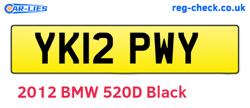 YK12PWY are the vehicle registration plates.