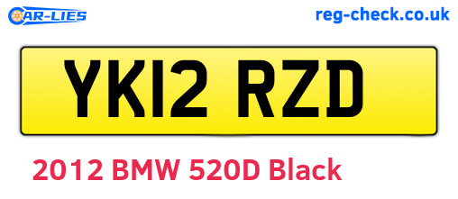 YK12RZD are the vehicle registration plates.