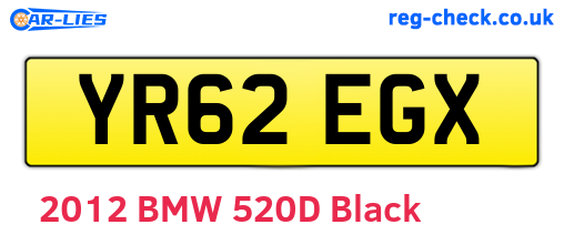 YR62EGX are the vehicle registration plates.