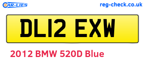 DL12EXW are the vehicle registration plates.