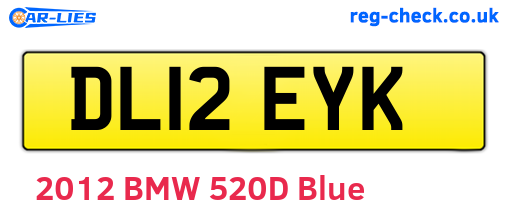 DL12EYK are the vehicle registration plates.