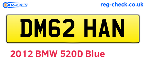 DM62HAN are the vehicle registration plates.