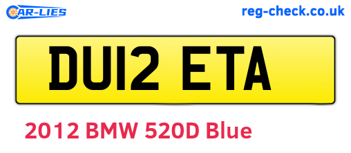 DU12ETA are the vehicle registration plates.