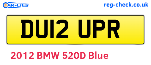 DU12UPR are the vehicle registration plates.