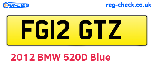 FG12GTZ are the vehicle registration plates.