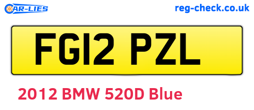 FG12PZL are the vehicle registration plates.