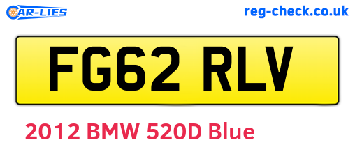 FG62RLV are the vehicle registration plates.