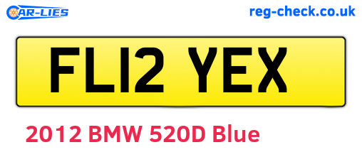 FL12YEX are the vehicle registration plates.