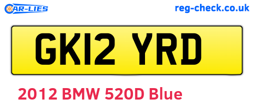 GK12YRD are the vehicle registration plates.