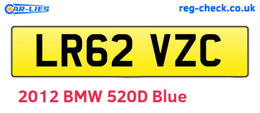 LR62VZC are the vehicle registration plates.