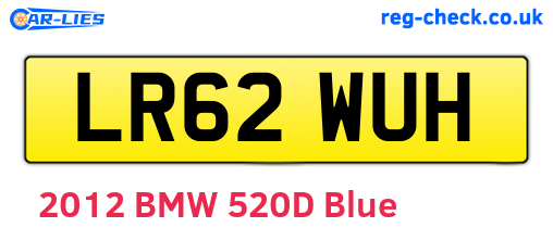 LR62WUH are the vehicle registration plates.