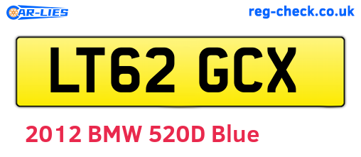 LT62GCX are the vehicle registration plates.