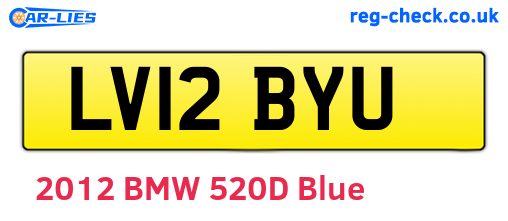 LV12BYU are the vehicle registration plates.