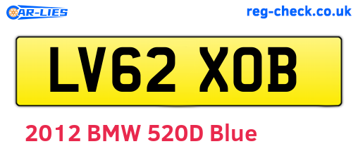 LV62XOB are the vehicle registration plates.