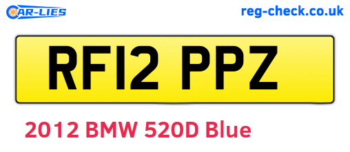 RF12PPZ are the vehicle registration plates.
