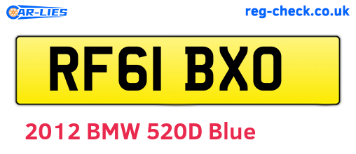 RF61BXO are the vehicle registration plates.