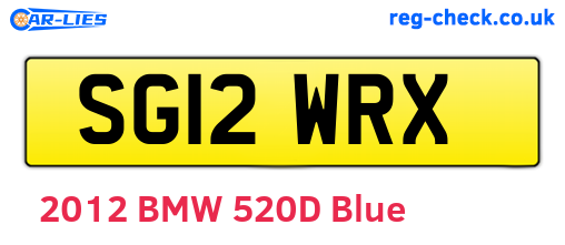 SG12WRX are the vehicle registration plates.