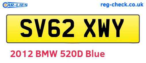 SV62XWY are the vehicle registration plates.