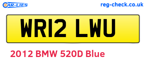 WR12LWU are the vehicle registration plates.