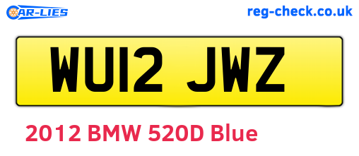 WU12JWZ are the vehicle registration plates.