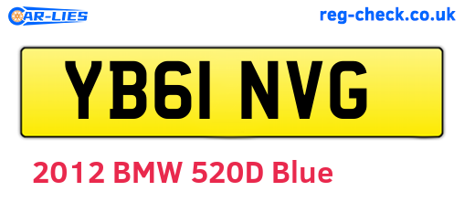 YB61NVG are the vehicle registration plates.