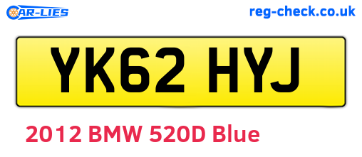 YK62HYJ are the vehicle registration plates.
