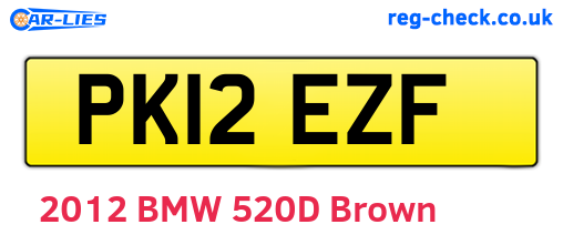 PK12EZF are the vehicle registration plates.