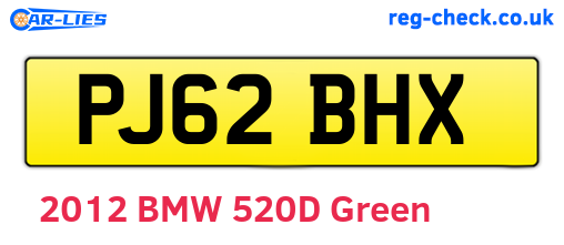 PJ62BHX are the vehicle registration plates.