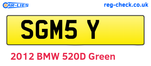 SGM5Y are the vehicle registration plates.