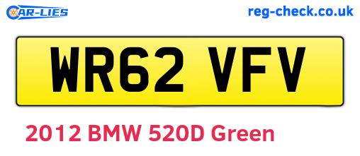 WR62VFV are the vehicle registration plates.