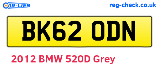 BK62ODN are the vehicle registration plates.