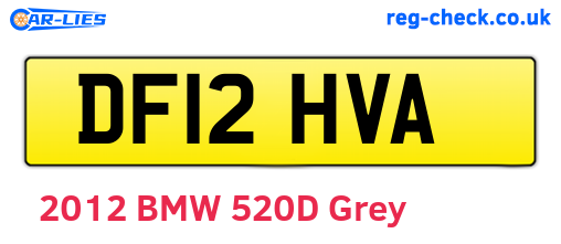 DF12HVA are the vehicle registration plates.
