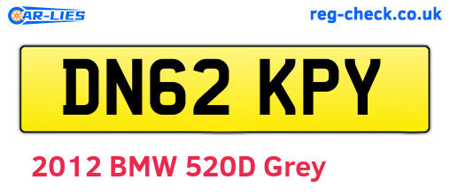 DN62KPY are the vehicle registration plates.