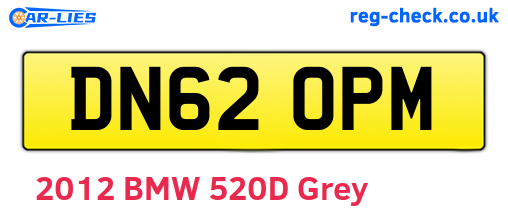 DN62OPM are the vehicle registration plates.