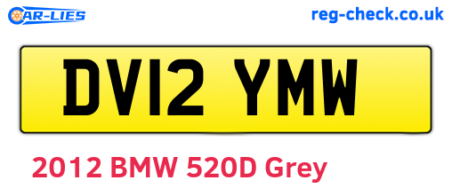 DV12YMW are the vehicle registration plates.