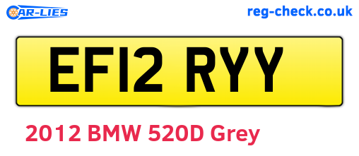 EF12RYY are the vehicle registration plates.