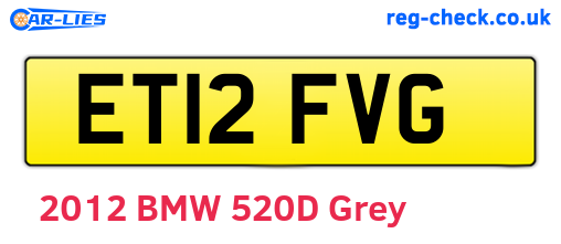 ET12FVG are the vehicle registration plates.