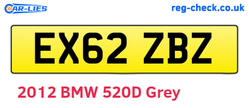 EX62ZBZ are the vehicle registration plates.