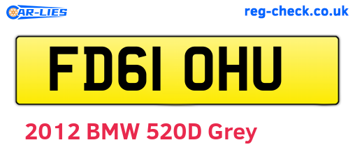 FD61OHU are the vehicle registration plates.